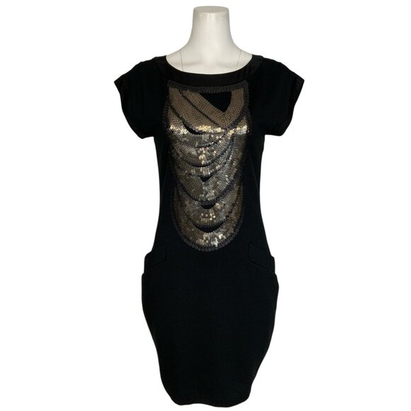 Ted Baker Consuld Sequins Dress Ted/2 US/S Cap Sleeve Mini Pockets Holiday Party - Picture 1 of 13